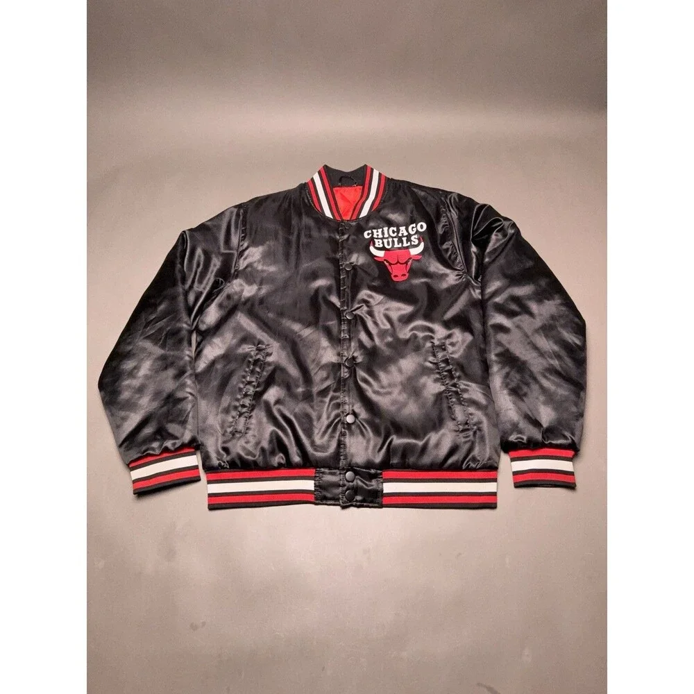 NBA Chicago Bulls Satin Varsity Jacket Ultra Official Men's Large(RRB3)